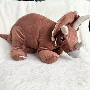 Ikea Jattelik Triceratops Dinosaur Brown 18" Plush Stuffed Animal Toy Cut Tag